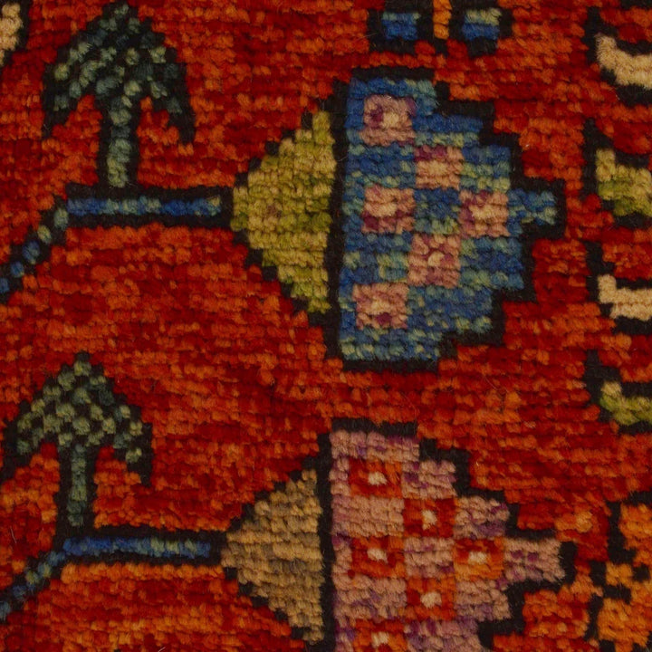Red Afghan Shirazi Rug 6' 5" x 9' 6" Hand-Knotted | No. AL59539