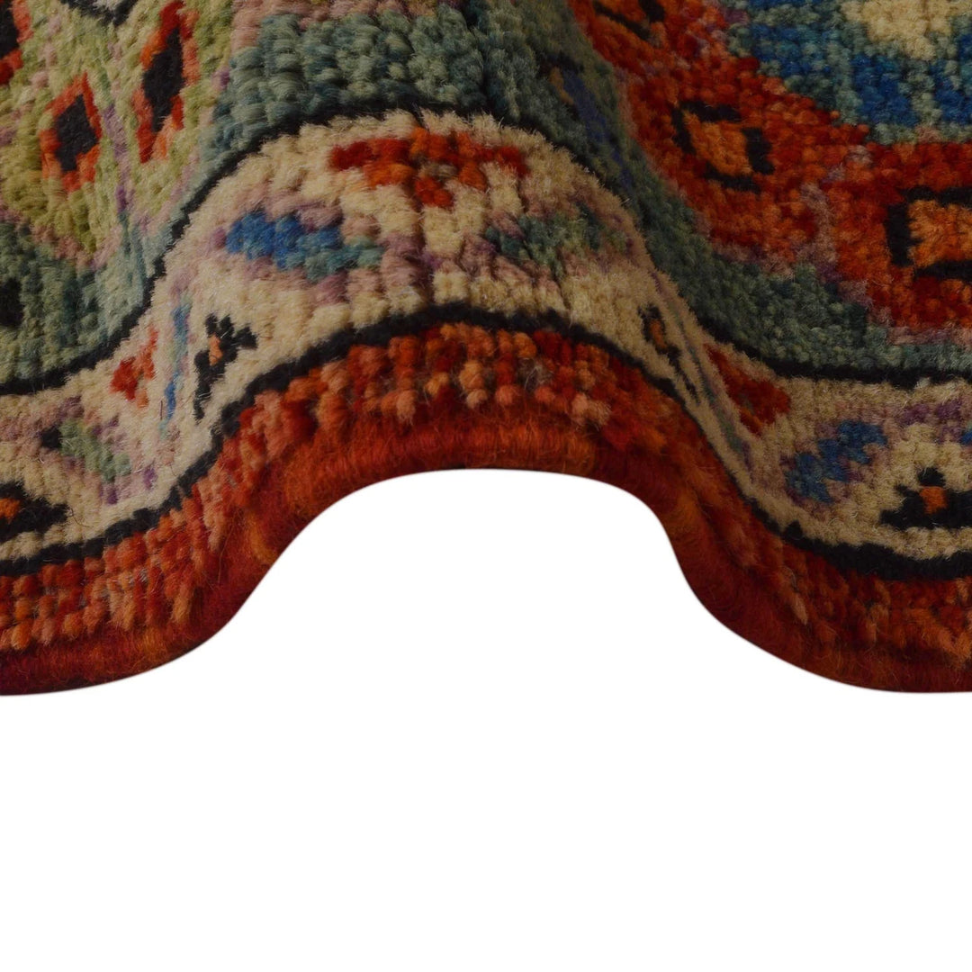 Red Afghan Shirazi Rug 6' 5" x 9' 6" Hand-Knotted | No. AL59539