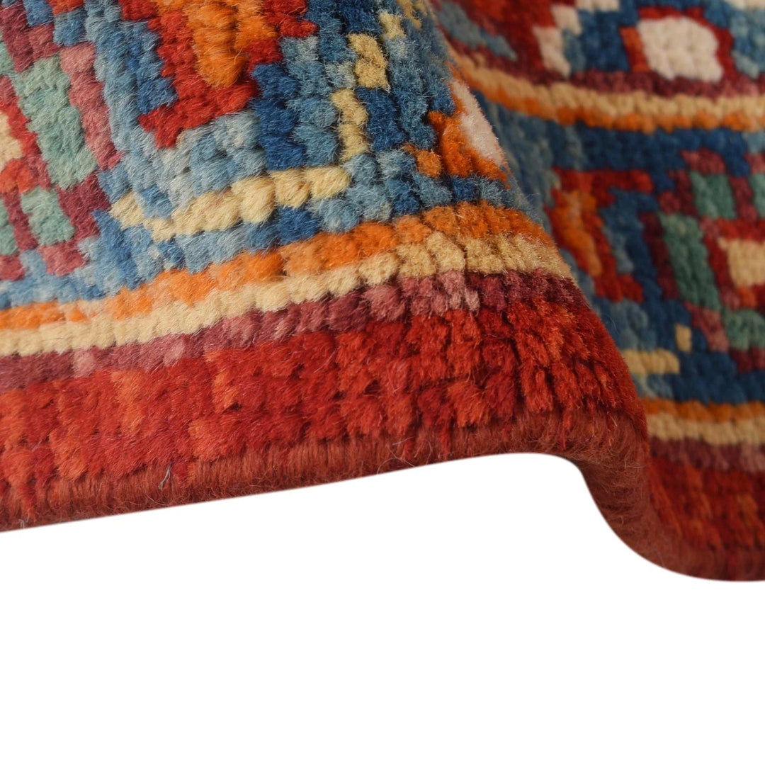 Red Afghan Heriz Rug 8' 5" x 10' 11" Hand-Knotted | No. AL59561