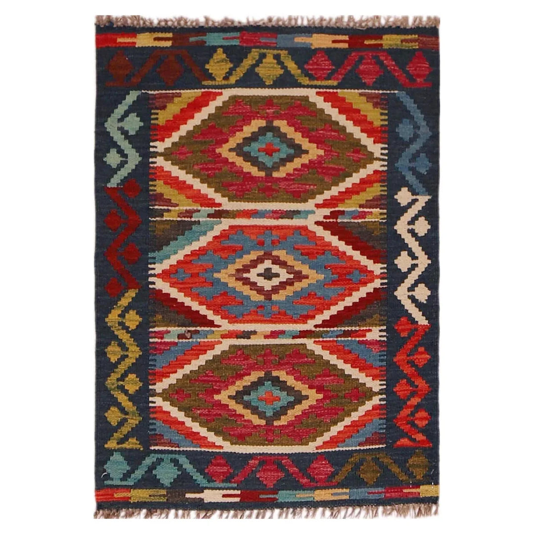 Afghan Kilim Rug 2' 2" x 2' 11" Flat-Weave | No. AL59570
