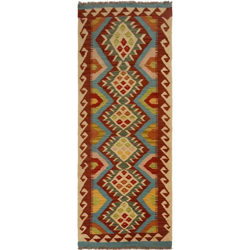 Afghan Kilim Rug 2' 1"x 6' 4" Flat-Weave | No. AL59603