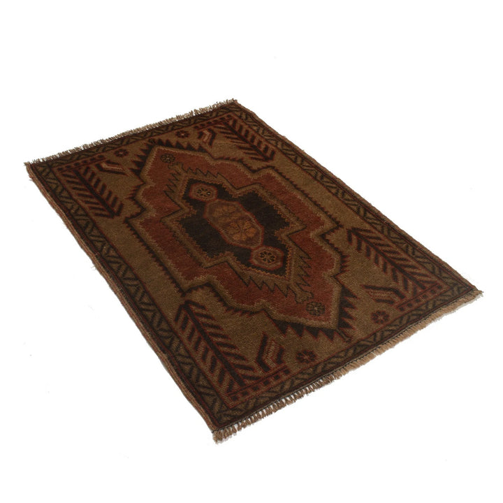 Brown Pakistani Overdyed Rug 3' 0" x 4' 3" Hand-Knotted | No. AL59642