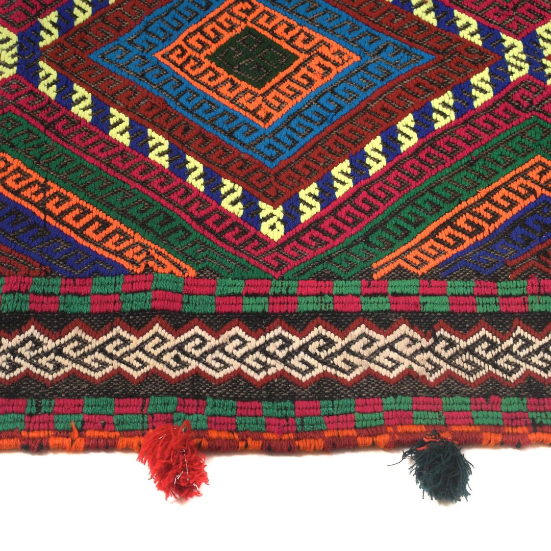 Afghan Suzuni Rug 2' 1" x 8' 11" Flat-Weave | No. AL59663