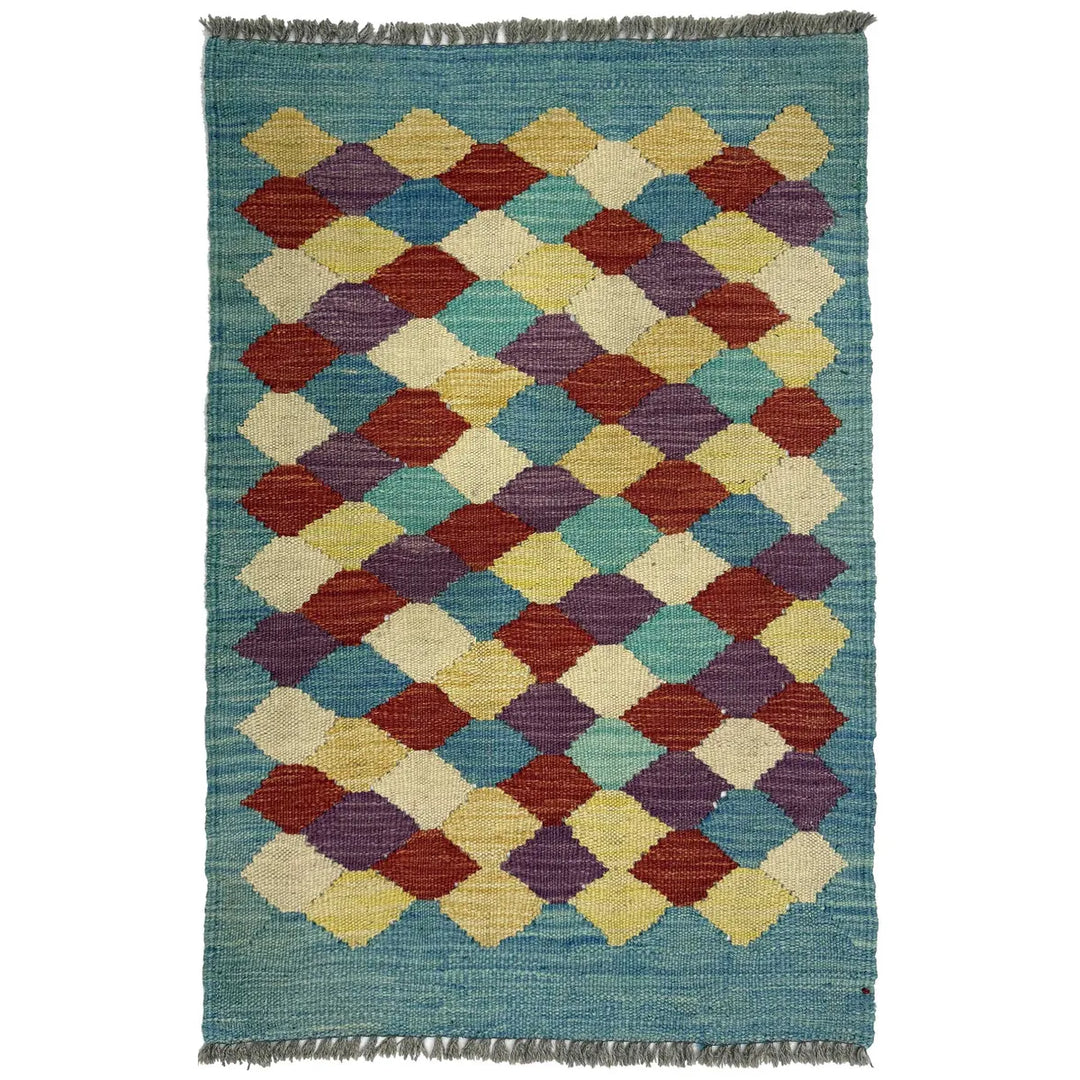 Afghan Kilim Rug 1' 11" x 2' 11" Flat-Weave | No. AL59760