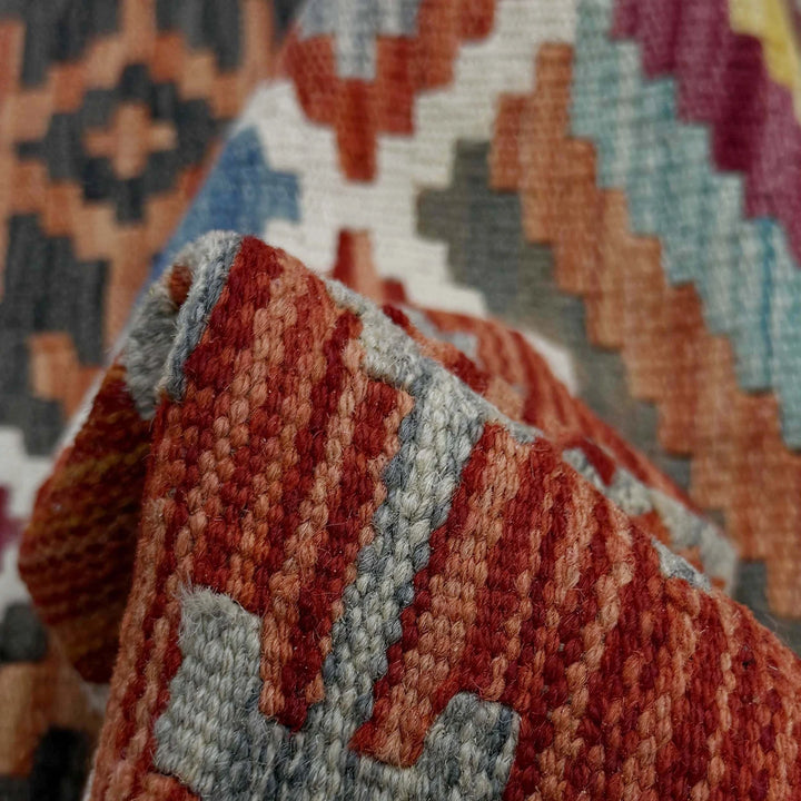 Afghan Vegetable Kilim Rug 5' 9" x 8' 2" Flat-Weave | No. AL59854