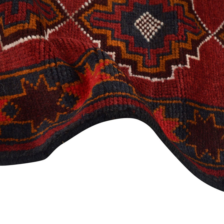 Red Afghan Baluchi Rug 2' 9" x 4' 7" Hand-Knotted | No. AL59913