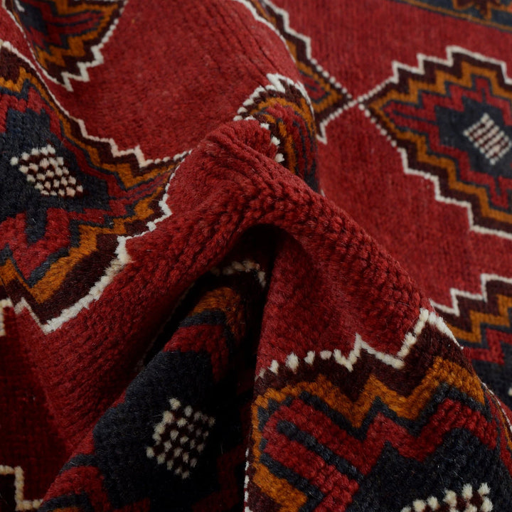 Red Afghan Baluchi Rug 2' 9" x 4' 7" Hand-Knotted | No. AL59913