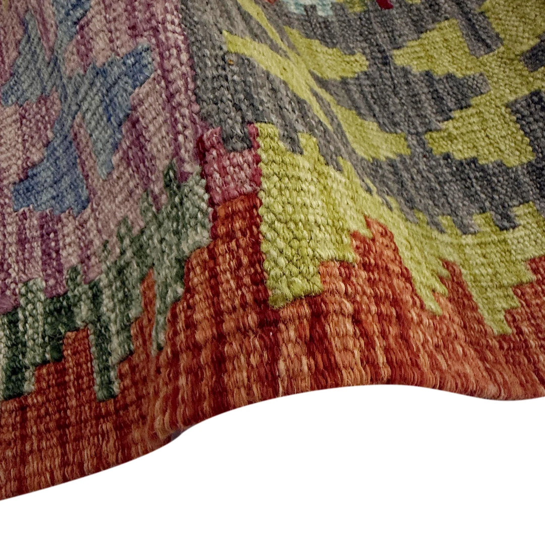 Afghan Vegetable Kilim Rug 6' 8" x 9' 7" Flat-Weave | No. AL59918