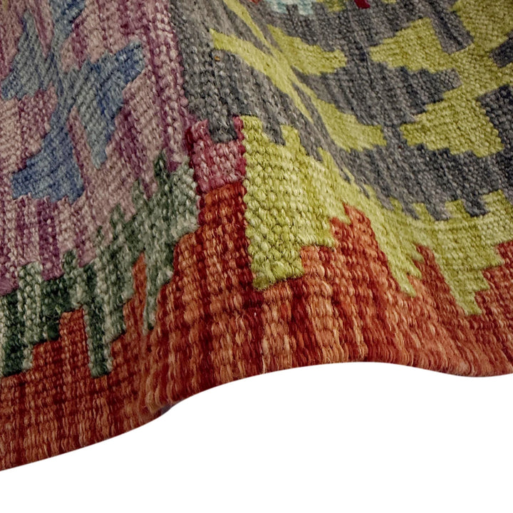 Afghan Vegetable Kilim Rug 6' 8" x 9' 7" Flat-Weave | No. AL59918