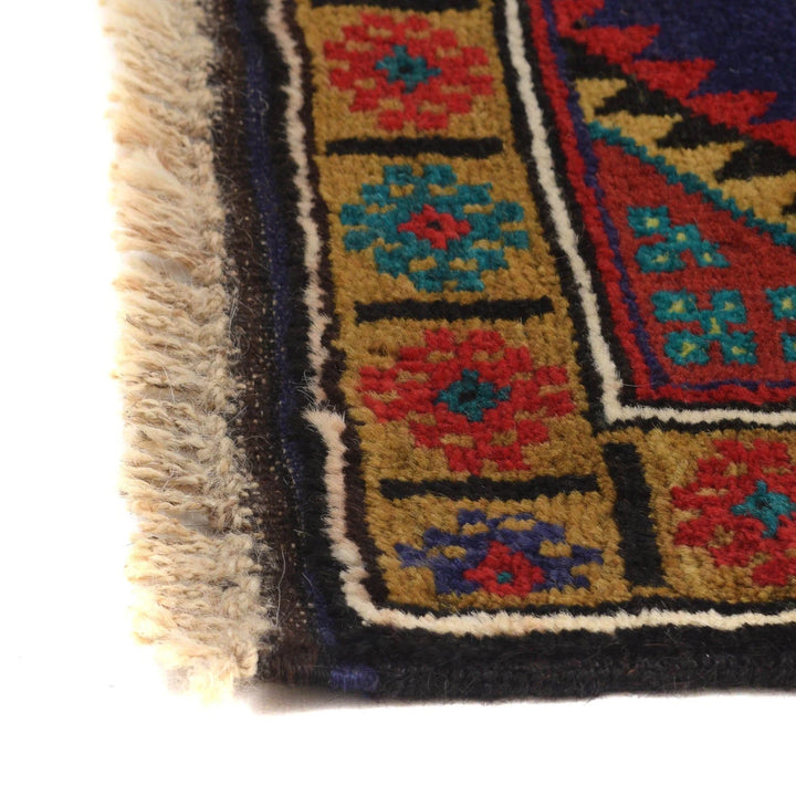 Blue Afghan Baluchi Rug 2'9" x 4'6" Hand-Knotted | No. AL60001