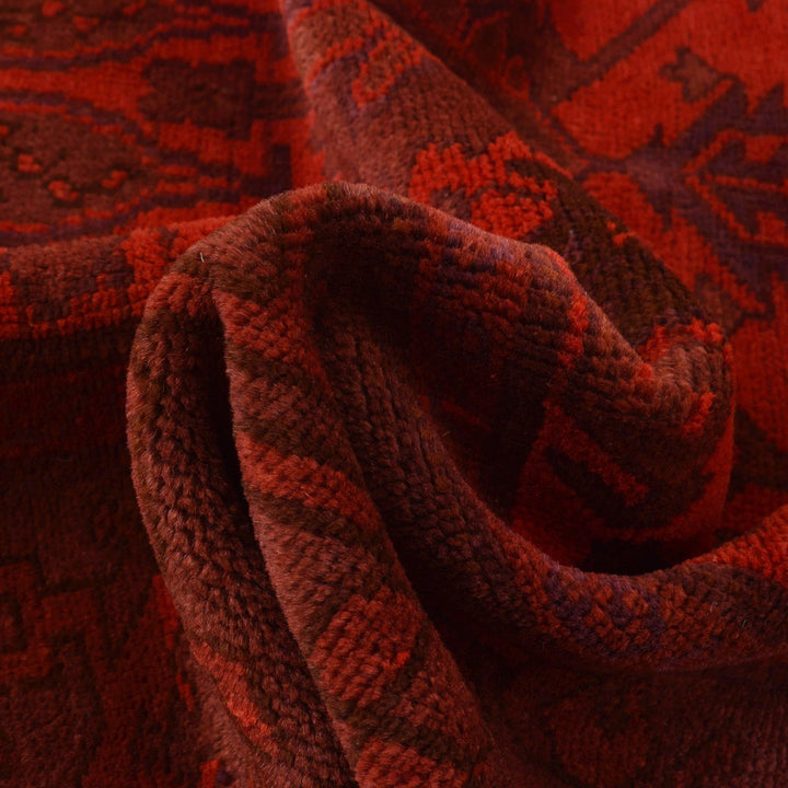 Red Pakistani Overdye Rug 3' 10" x 5' 3" Hand-Knotted | No. AL60161
