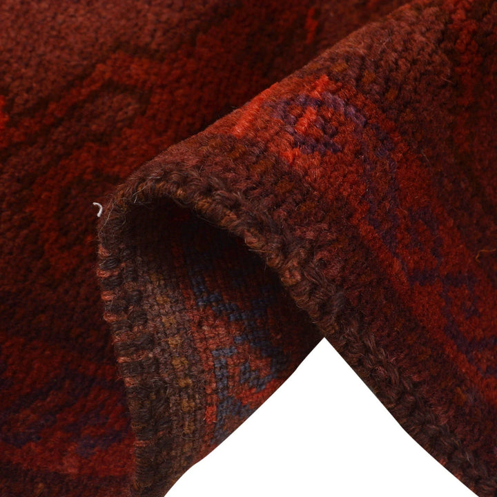 Red Pakistani Overdye Rug 3' 10" x 5' 3" Hand-Knotted | No. AL60161