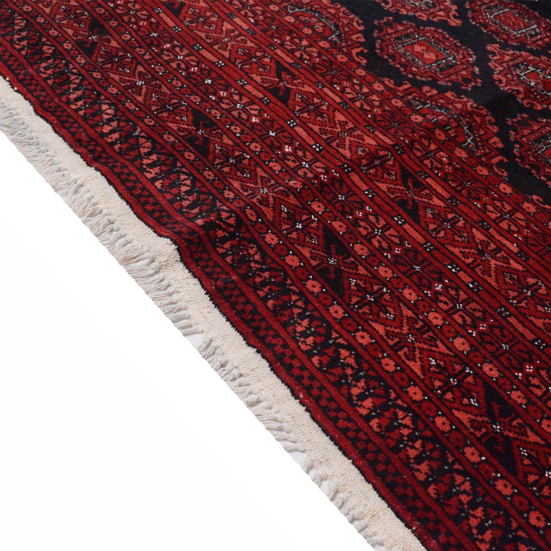 Red Afghan Baluchi Rug 6' 3" x 9' 3" Hand-Knotted | No. AL60180
