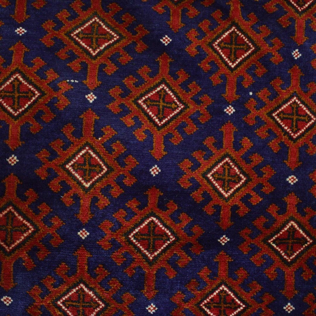 Afghan Baluchi Rug 4' 1" x 6' 1" Hand-Knotted | No. AL60235