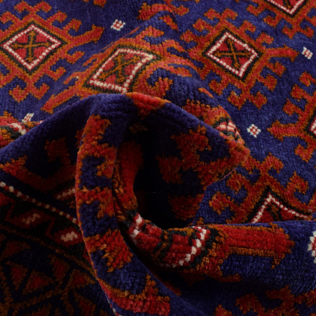 Afghan Baluchi Rug 4' 1" x 6' 1" Hand-Knotted | No. AL60235