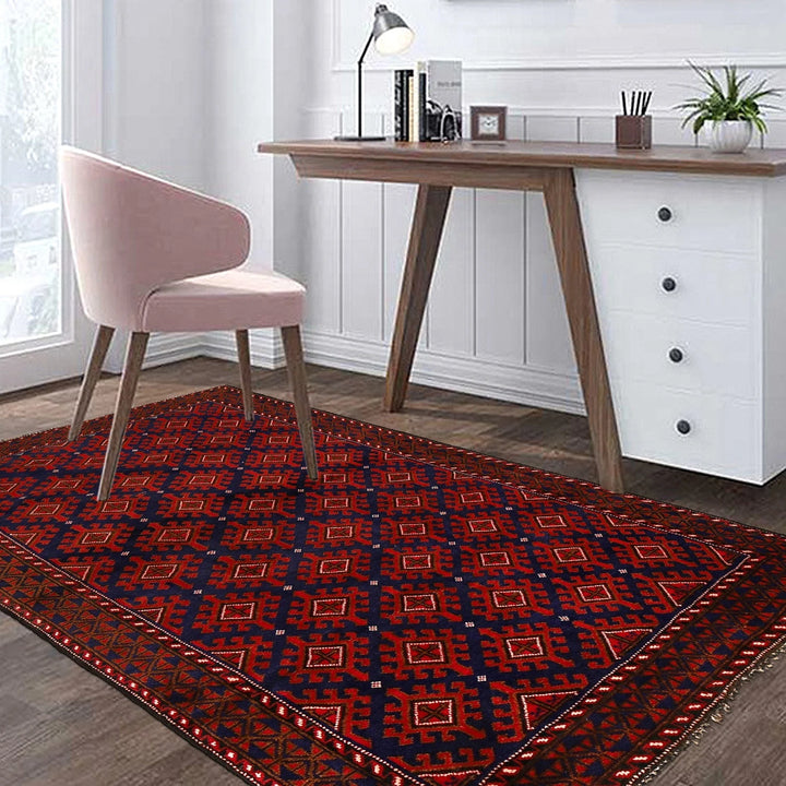 Afghan Baluchi Rug 4' 1" x 6' 1" Hand-Knotted | No. AL60235