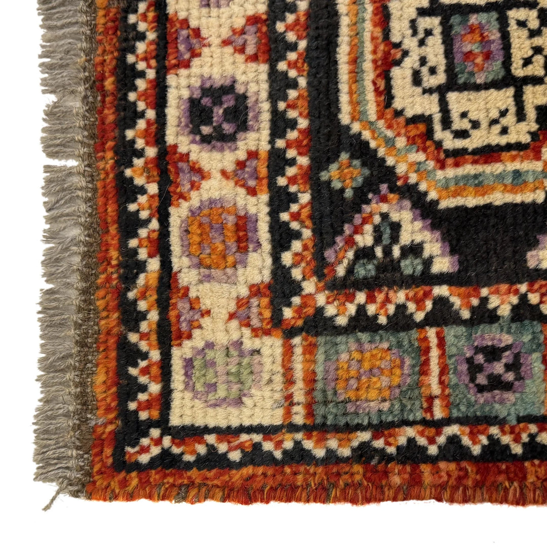 Red Afghan Oriental Rug 3' 4" x 4' 10" Hand-Knotted | No. AL60267