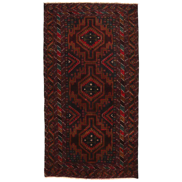 Afghan Baluchi Rug 3' 7" x 6' 8" Hand-Knotted | No. AL60269