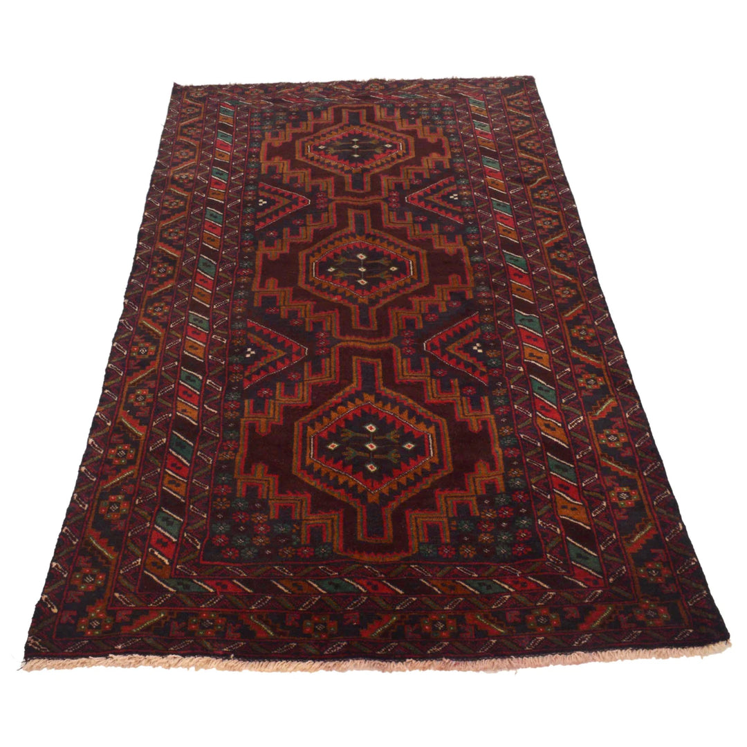 Afghan Baluchi Rug 3' 7" x 6' 8" Hand-Knotted | No. AL60269
