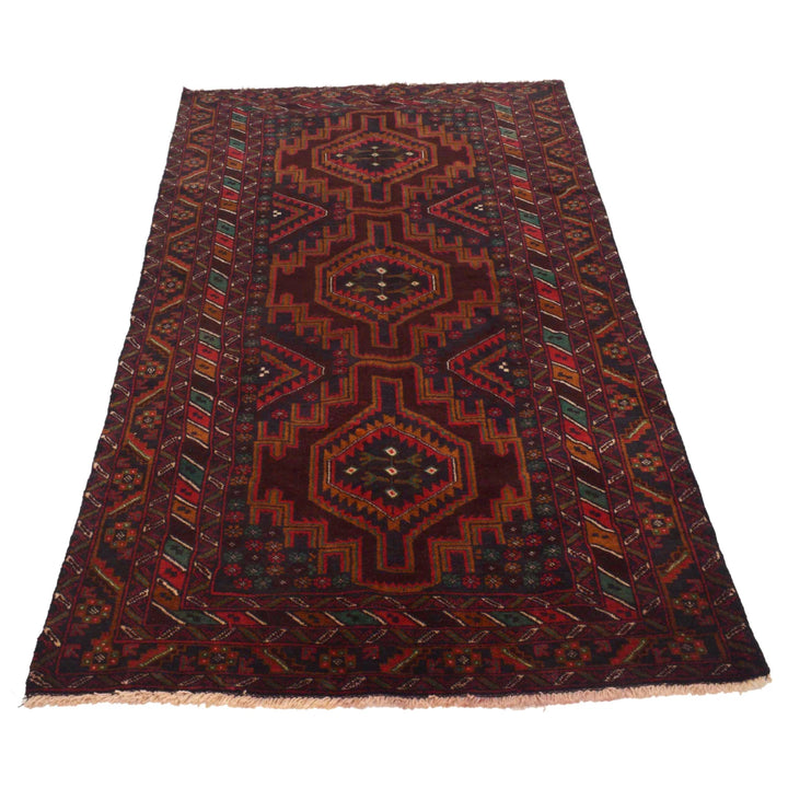 Afghan Baluchi Rug 3' 7" x 6' 8" Hand-Knotted | No. AL60269