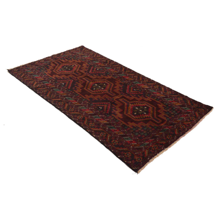 Afghan Baluchi Rug 3' 7" x 6' 8" Hand-Knotted | No. AL60269