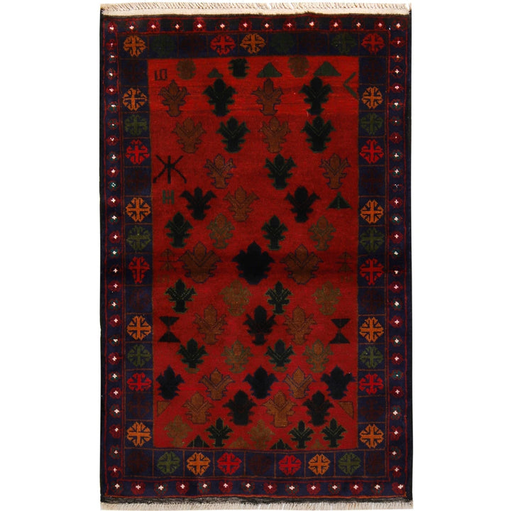 Afghan Baluchi Rug 2'10" x 4'6" Hand-Knotted | No. AL60278