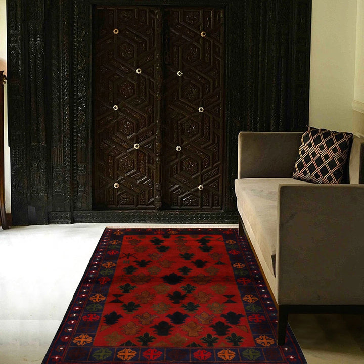 Afghan Baluchi Rug 2'10" x 4'6" Hand-Knotted | No. AL60278