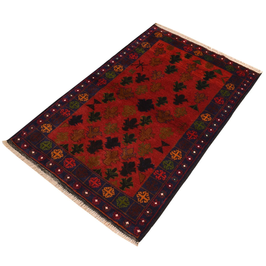 Afghan Baluchi Rug 2'10" x 4'6" Hand-Knotted | No. AL60278