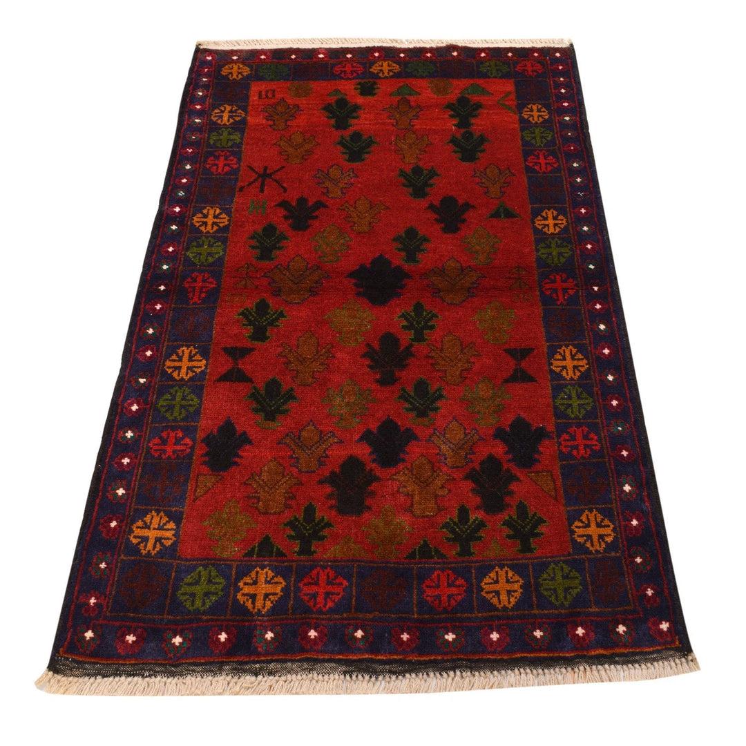 Afghan Baluchi Rug 2'10" x 4'6" Hand-Knotted | No. AL60278
