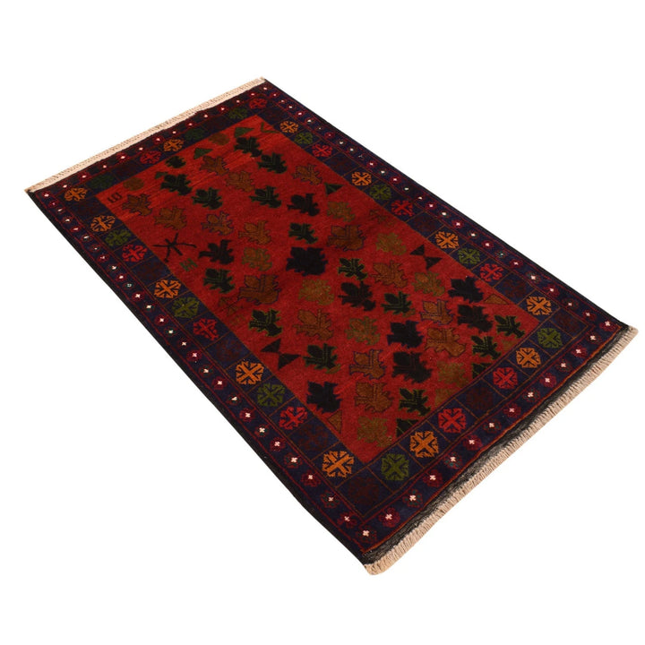 Afghan Baluchi Rug 2'10" x 4'6" Hand-Knotted | No. AL60278