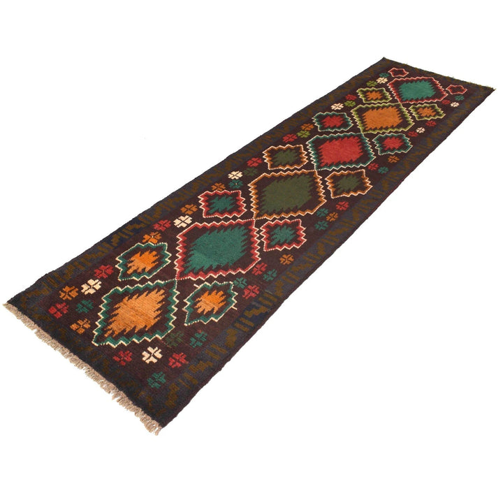 Afghan Baluchi Rug 2' 7" x 9' 6" Hand-Knotted | No. AL60330