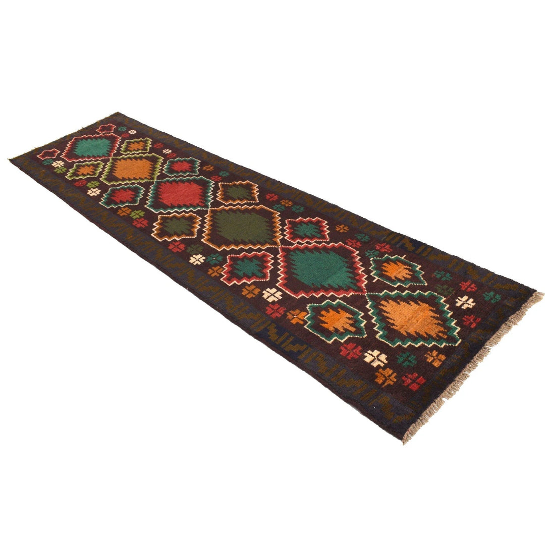 Afghan Baluchi Rug 2' 7" x 9' 6" Hand-Knotted | No. AL60330