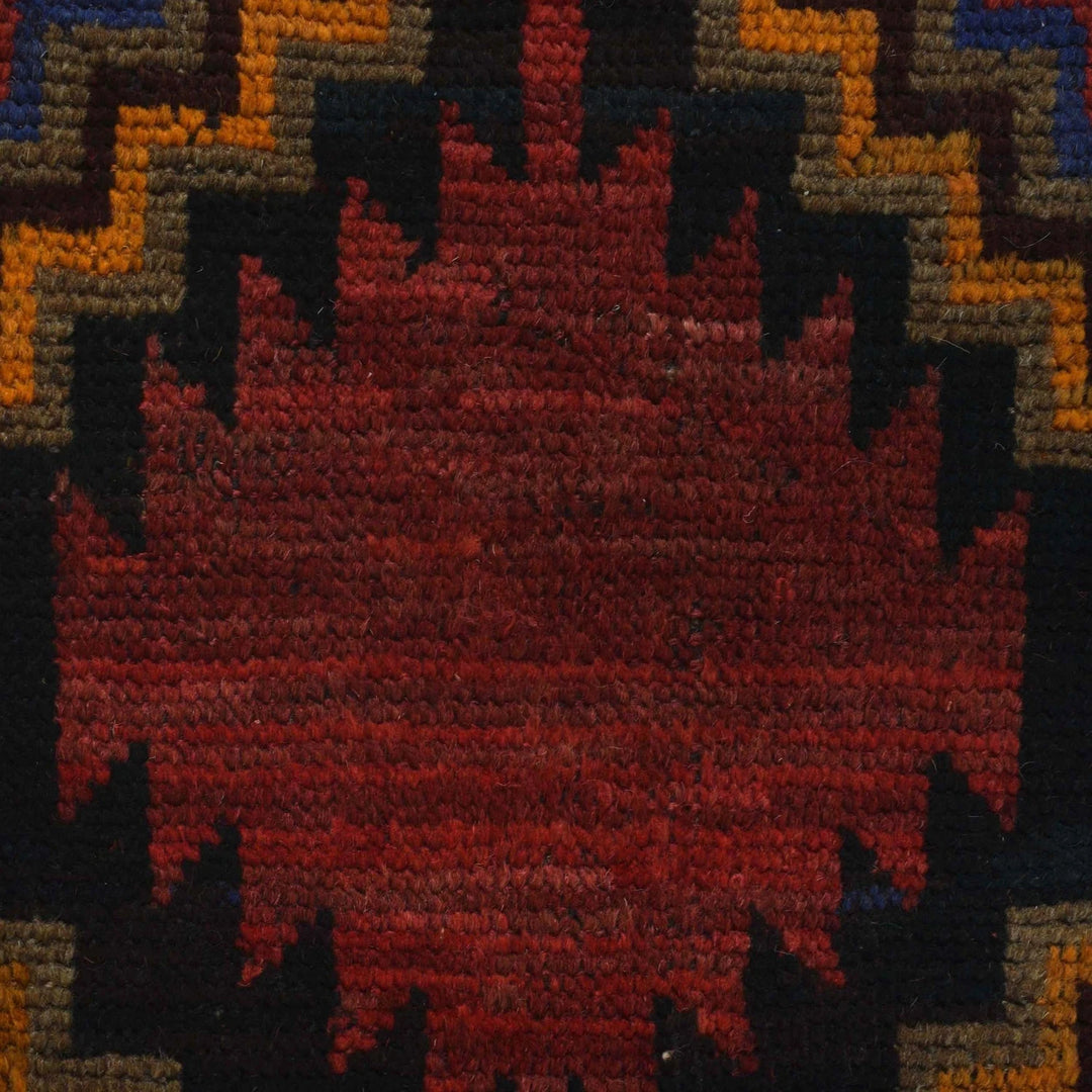 Red Afghan Baluchi Rug 2' 7" x 4' 6" Hand-Knotted | No. AL60373