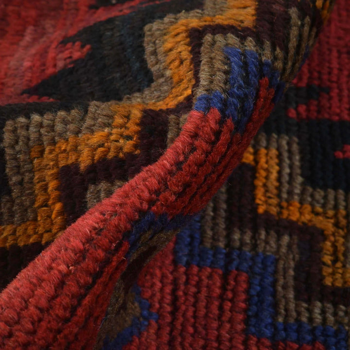 Red Afghan Baluchi Rug 2' 7" x 4' 6" Hand-Knotted | No. AL60373