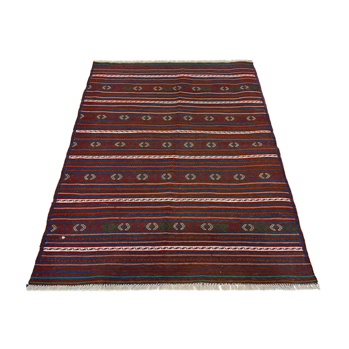 Afghan Kilim Rug 3' 3" x 4' 5" Flat-Weave | No. AL60388