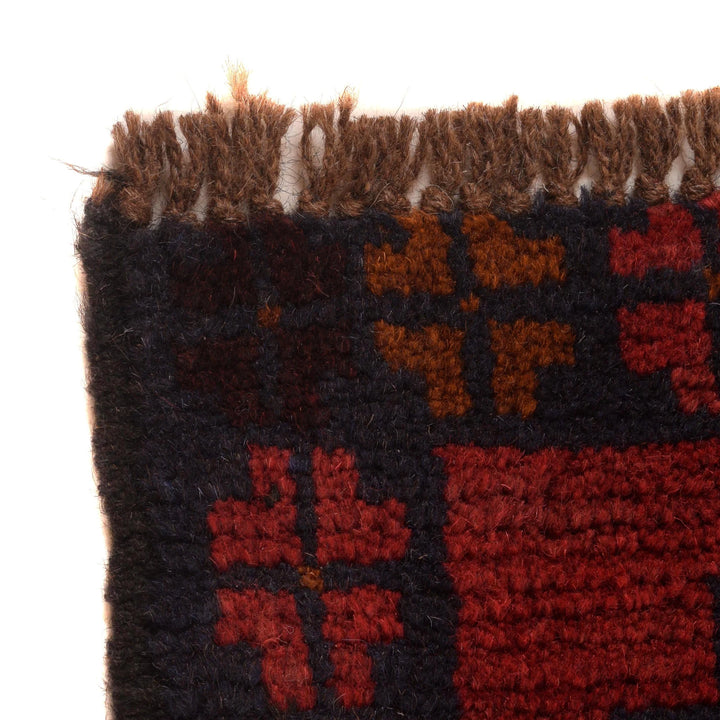 Red Afghan Baluchi Rug 2' 9" x 4' 7" Hand-Knotted | No. AL60391
