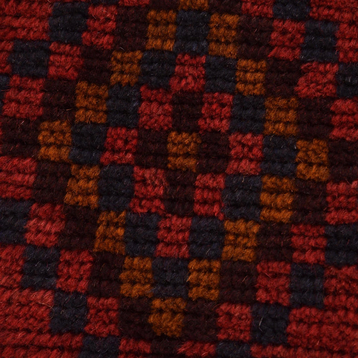 Red Afghan Baluchi Rug 2' 9" x 4' 7" Hand-Knotted | No. AL60391