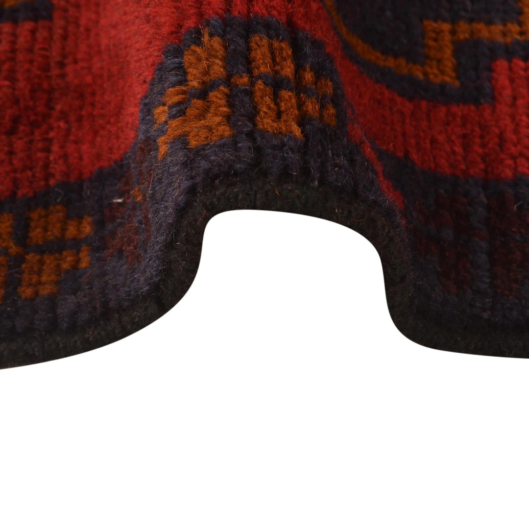 Red Afghan Baluchi Rug 2' 9" x 4' 7" Hand-Knotted | No. AL60391