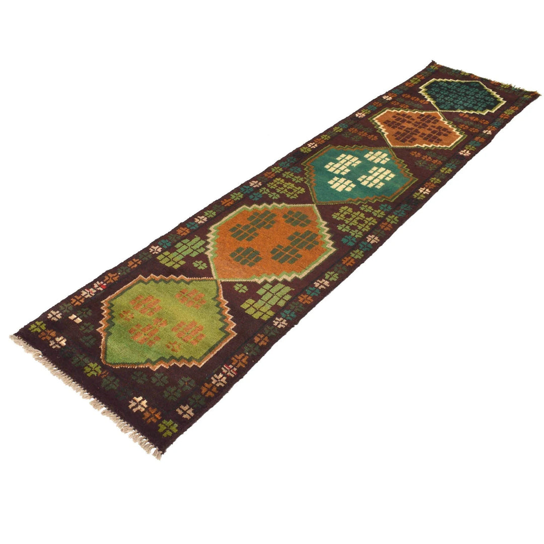 Afghan Baluchi Runner 2' 1" x 9' 3" Hand-Knotted | No. AL60421