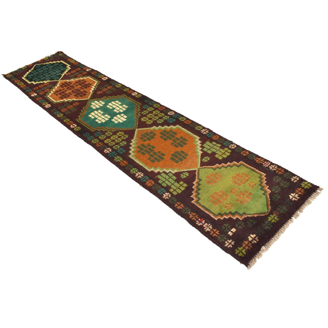 Afghan Baluchi Runner 2' 1" x 9' 3" Hand-Knotted | No. AL60421