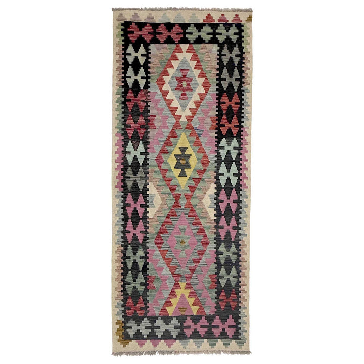 Afghan Vegetable Kilim Rug 2' 7" x 6' 7" Flat-Weave | No. AL605587