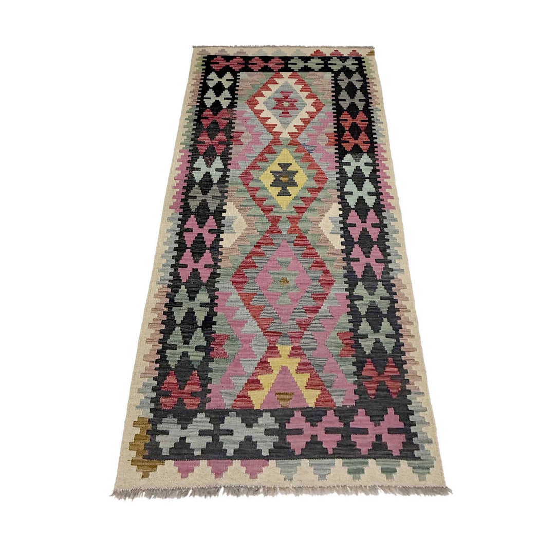 Afghan Vegetable Kilim Rug 2' 7" x 6' 7" Flat-Weave | No. AL605587