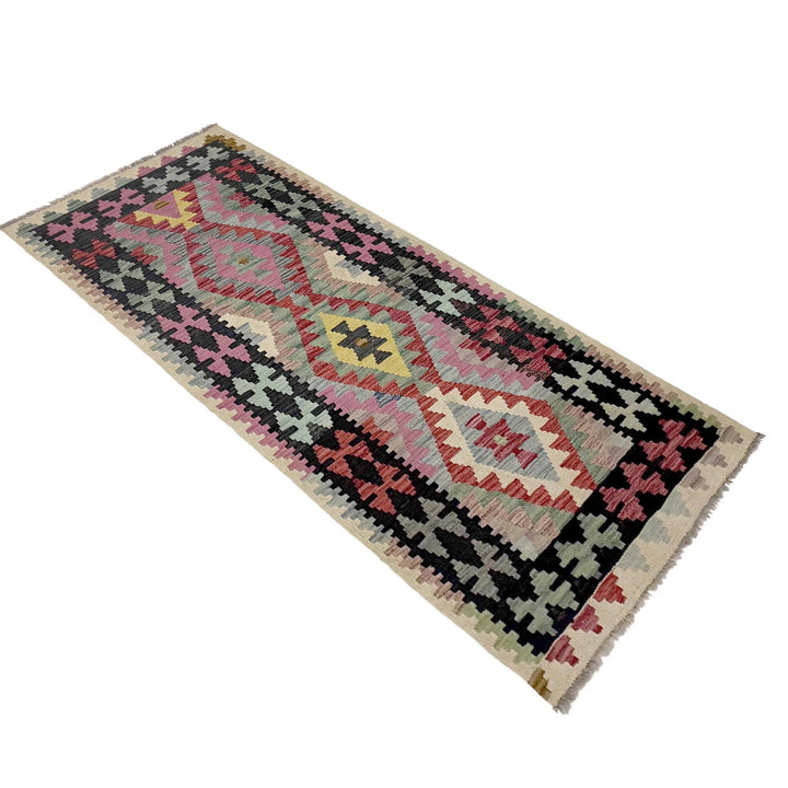 Afghan Vegetable Kilim Rug 2' 7" x 6' 7" Flat-Weave | No. AL605587