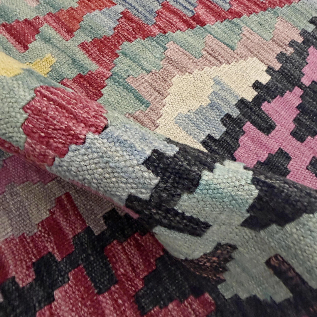 Afghan Vegetable Kilim Rug 2' 7" x 6' 7" Flat-Weave | No. AL605587