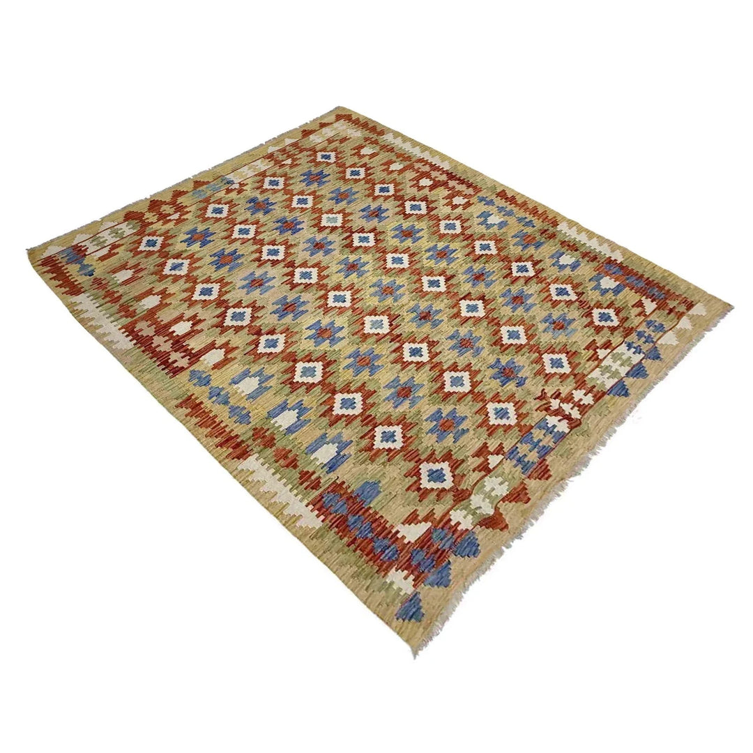 Multicolor Afghan Kilim Rug 6' 0" x 8' 0" Flat-Weave | No. AL60590