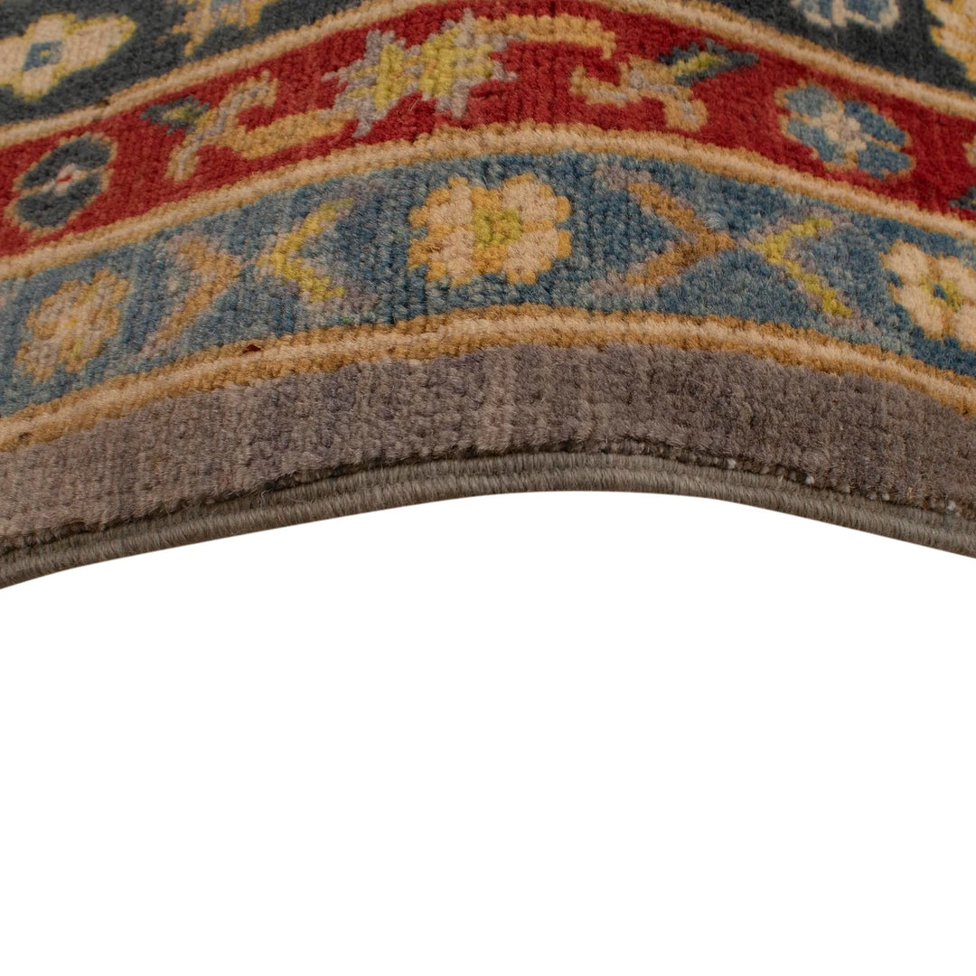 Gray Afghan Kazak Rug 7' 10" x 9' 7" Hand-Knotted | No. AL60602