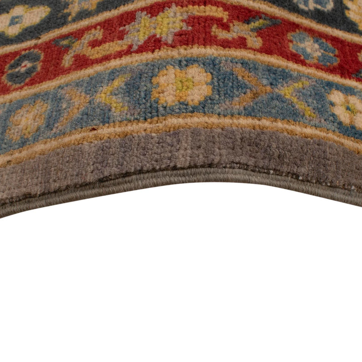 Gray Afghan Kazak Rug 7' 10" x 9' 7" Hand-Knotted | No. AL60602