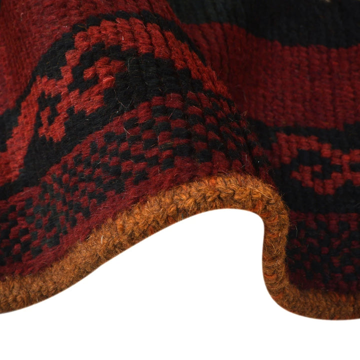 Red Afghan Baluchi Rug 3' 10" x 6' 1" Hand-Knotted | No. AL60609