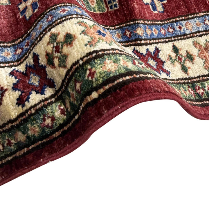 Red Afghan Kazak Rug 2'0" x 5'9" Hand-Knotted | No. AL60654