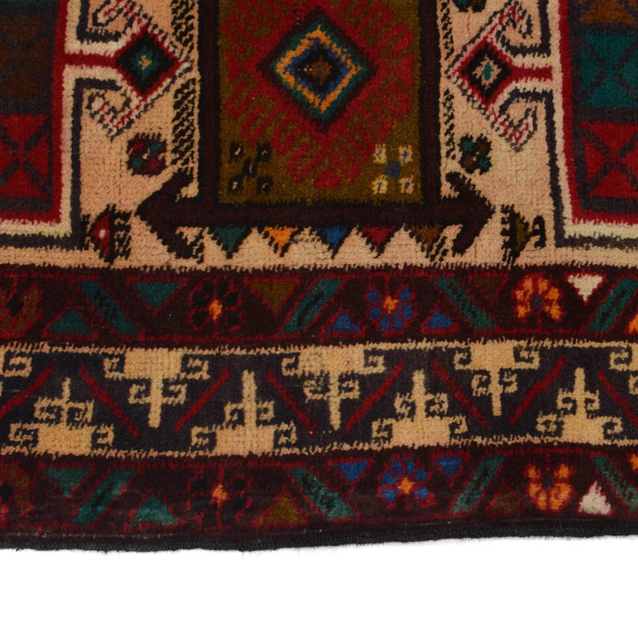 Afghan Baluchi Rug 3'1" x 4'11" Hand-Knotted | No. AL60773